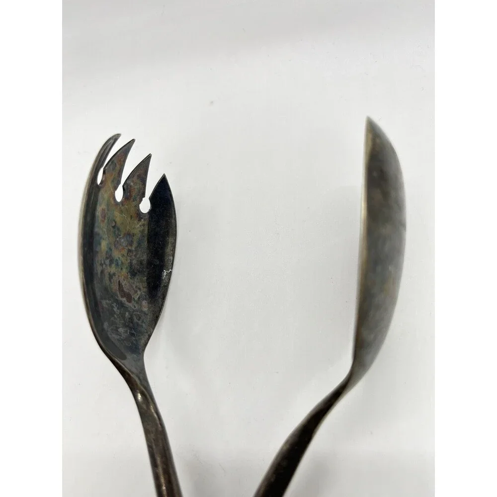 Silver Plated Scissor Style Salad Tongs - N. Bloom And Sons - England